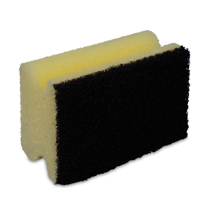 Éponge avec poignée, jaune/noir, 95 x 70 x 45 mm