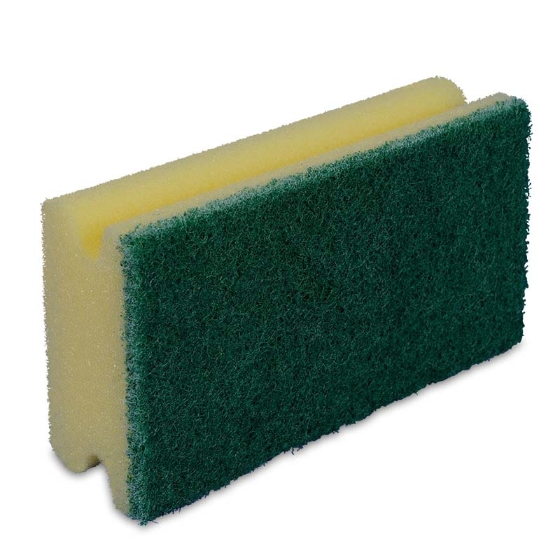 Éponge avec poignée, jaune/vert, 150 x 90 x 45 mm