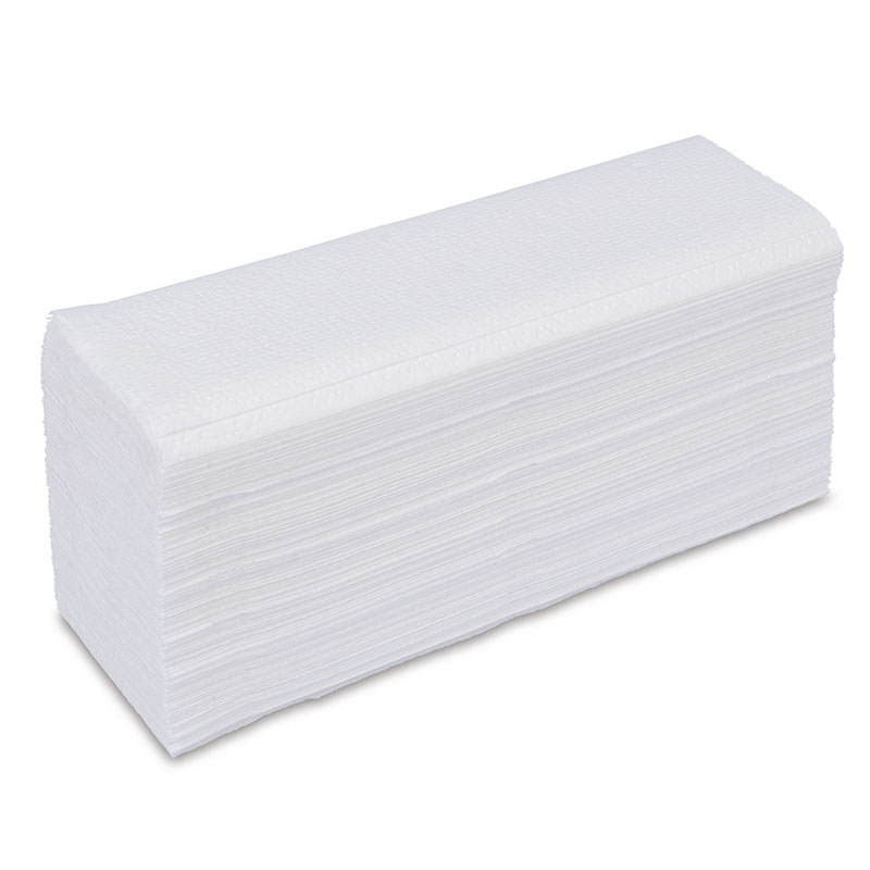 Essuie-main plié en Z, ultra blanc, 2 couches, env. 240 x 240 mm