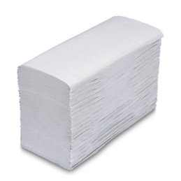 Essuie-main plié en M, matériau recyclé blanc, 2 couches, env. 360 x 220 mm