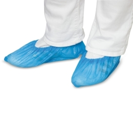 Couvre-chaussures CPE, bleus, taille XL, env. 15 x 41 cm, 50 pièces.