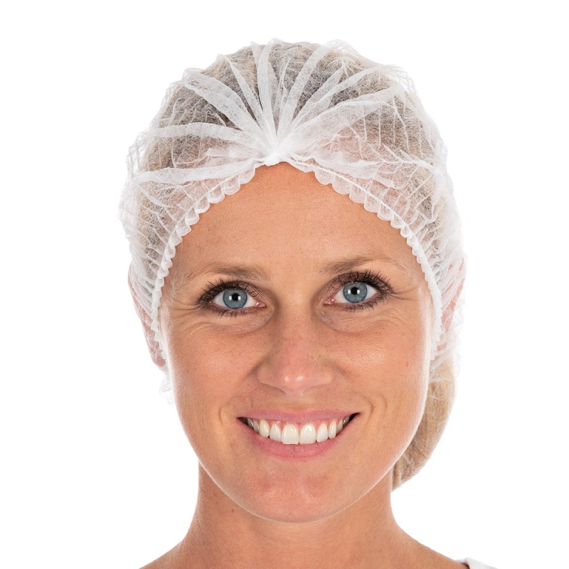 Vlieshaube Clip, weiss, ca. 60 cm Durchmesser, 100 Stk.
