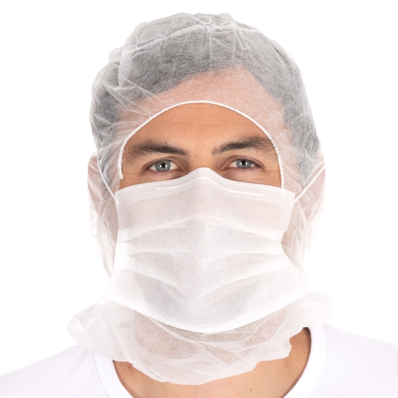 Charlotte Astro en non-tissé, blanc, 2 couches, taille universelle, avec masque oral