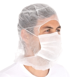 Charlotte Astro en non-tissé, blanc, 2 couches, taille universelle, avec masque oral