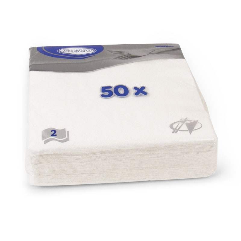 Serviettes de table 1/4 pli, blanc, 2 plis, 33 x 33 cm