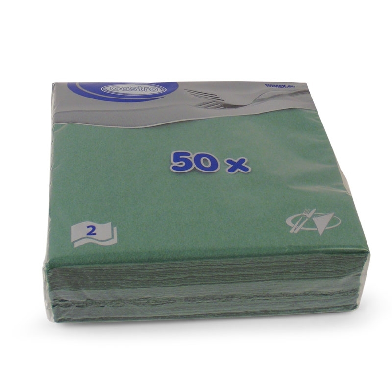 Serviettes de table 1/4 pli, vert foncé, 2 couches, 33 x 33 cm
