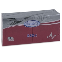 Servietten 1/4 Falz, bordeaux, 3-lagig, 40 x 40 cm