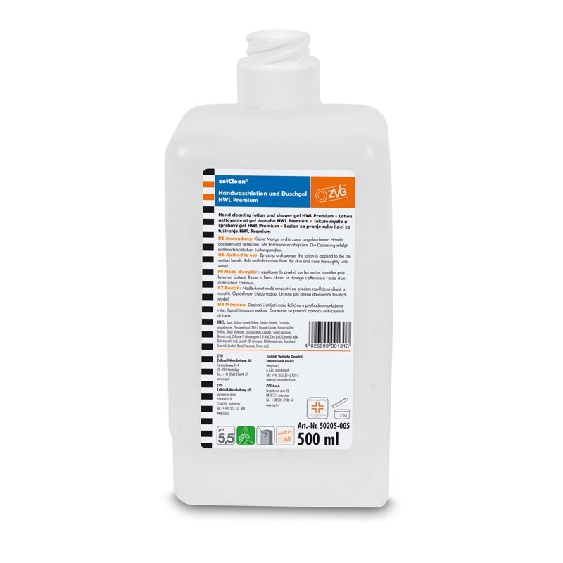 Lotion lavante pour les mains HWL Premium, cartouche système de 500 ml