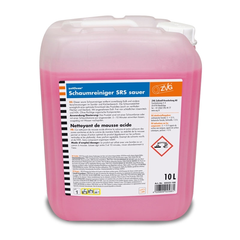 Nettoyant à mousse active SRS acide, 10 l