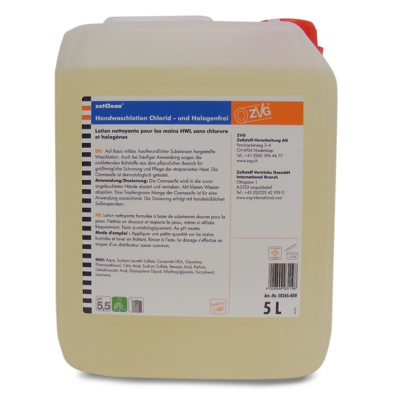 Savon liquide pour les mains, sans chlore et sans halogène, 5 l