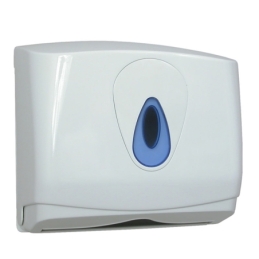 Distributeur de serviettes pliées Modular petit, bleu, avec fenêtre transparente
