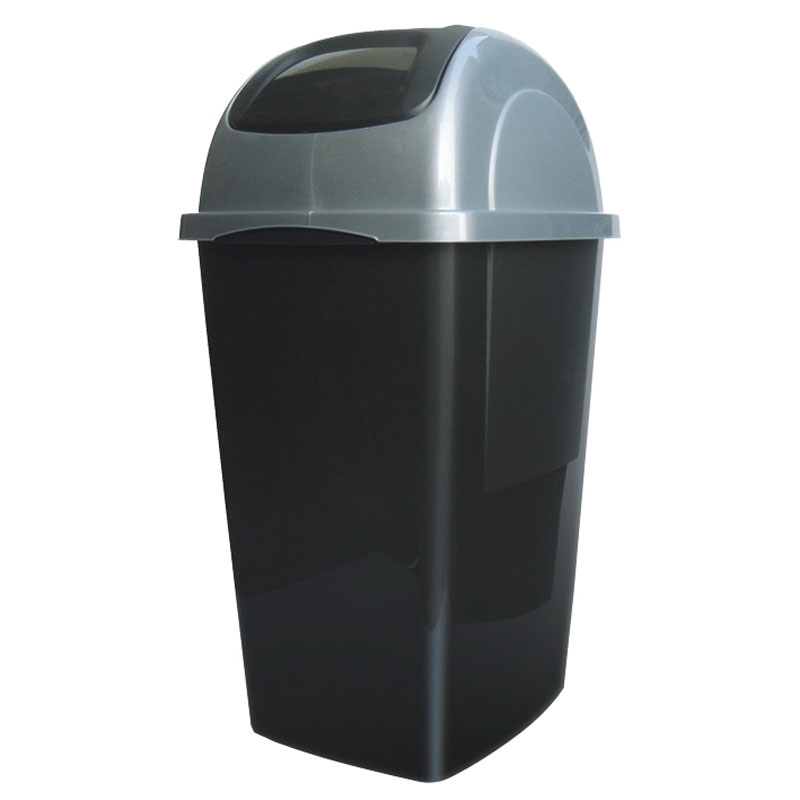 Poubelle 33 litres anthracite avec couvercle basculant