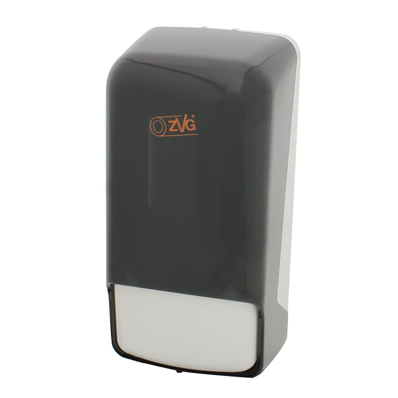 Distributeur de savon 800 ml, transparent fumé, rechargeable avec des cartouches