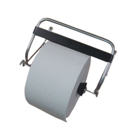 Support mural zetMatic® pour rouleaux de chiffons de nettoyage, gris, d’une largeur jusqu’à 340 mm