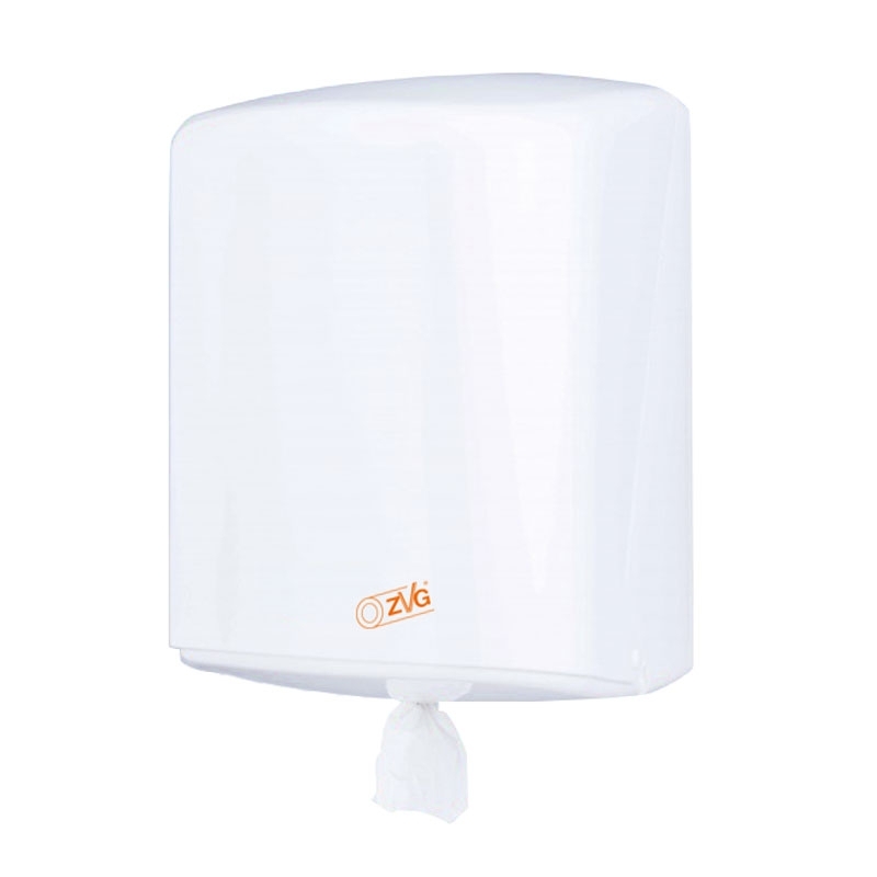 Distributeur de rouleaux essuie-mains MIDI, blanc, avec déroulement intérieur, diamètre max. du rouleau 20,5 cm