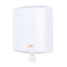 Distributeur de rouleaux essuie-mains MIDI, blanc, avec déroulement intérieur, diamètre max. du rouleau 20,5 cm