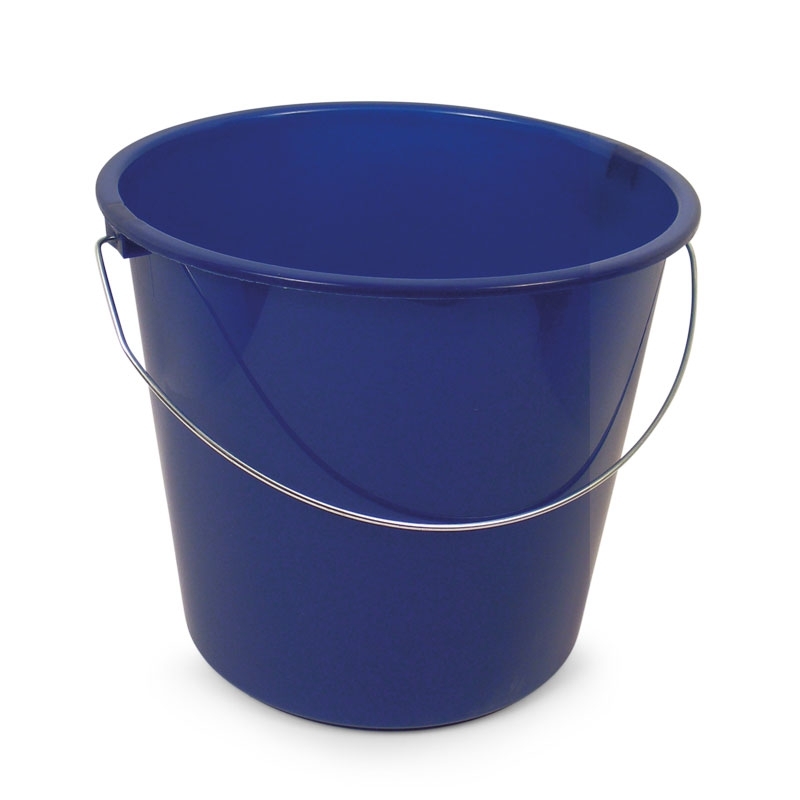Seau ménager bleu, 10 litres