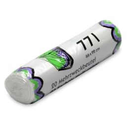 Mehrzweckbeutel 77 Liter, 20 Säcke/Rolle, 0,010 mm, mit Verschlussband