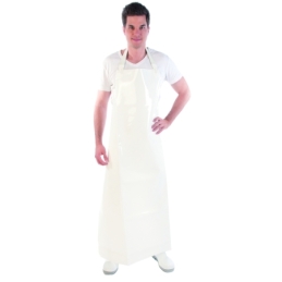 Latzschürzen PU ohne Gewebeeinlage 350my, weiss, 130 x 100 cm