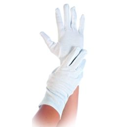 Gants en coton, blanc, taille 9/L