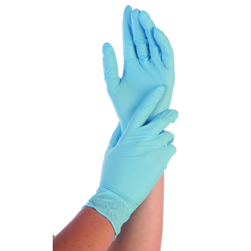Gant en nitrile, Safe Premium, bleu, non poudré, taille L/9, 100 unités