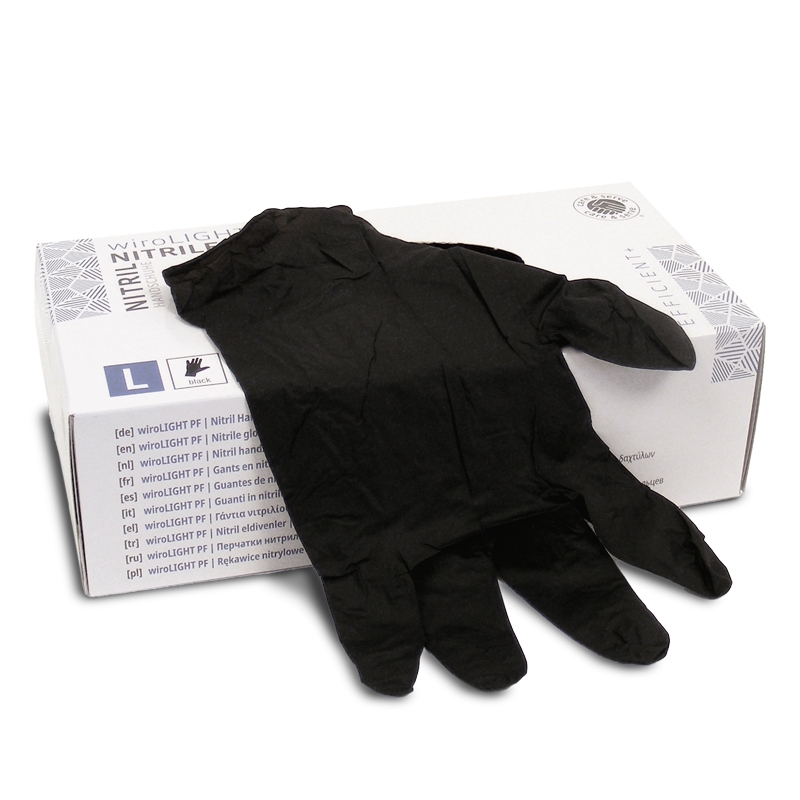 Gant en nitrile noir, non poudré, taille S/7, 200 pcs./boîte