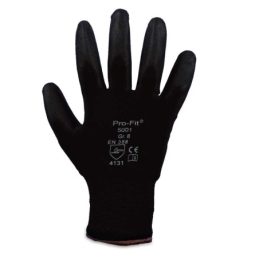 Handschuhe PU-beschichtet Feinstrick Pro-Fit, schwarz, Gr. M/8