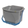 16-Liter Eimer, grau mit farbcodiertem Henkel (blau)