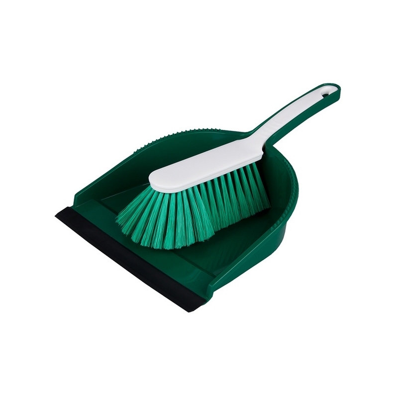 Kehrgarnitur "Profi" mit Gummilippe, grün