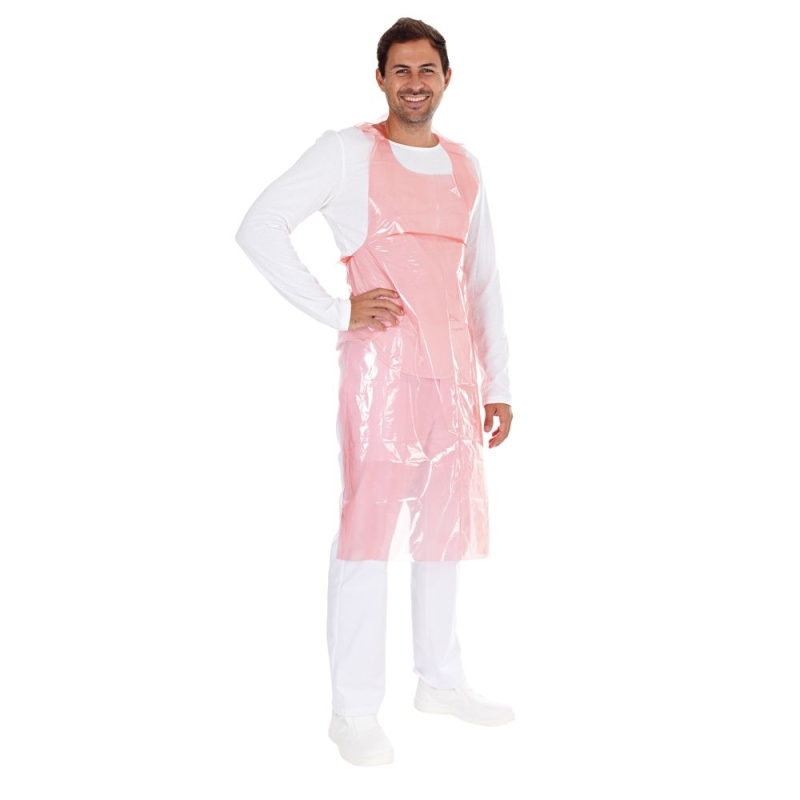 Einwegschürzen auf Rolle ca. 35my | LDPE / 125 x 70 cm, rot