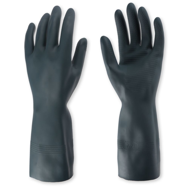 Chemikalienhandschuh | Latex/Neopren, schwarz, Gr. 9/L
