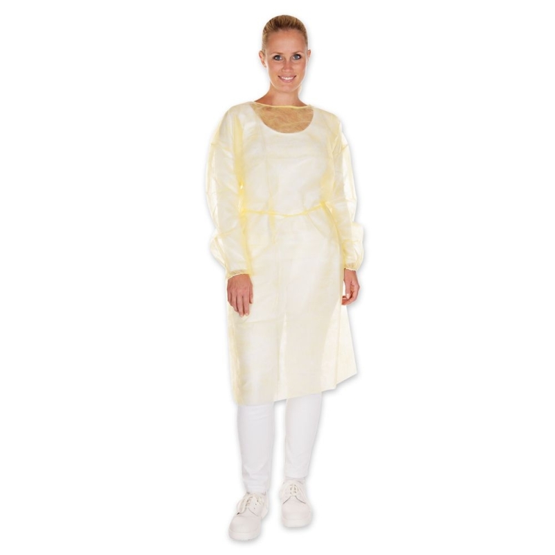 Blouse avec élastique aux bras | PP, couleur jaune, longueur 115 cm, circonférence 140 cm, taille L