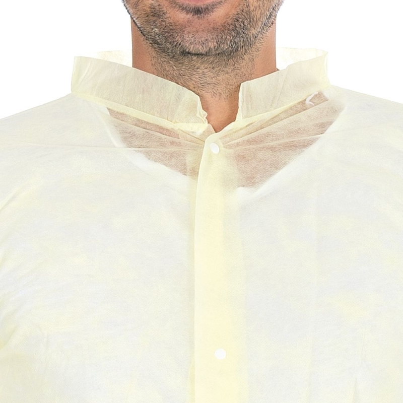 Blouse de visiteur Light avec boutons-pression | PP, couleur jaune, longueur 110 cm, circonférence 140 cm, taille XXL