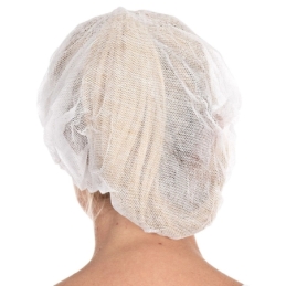 Charlotte de barrette avec visière | Viscose, couleur blanc / taille 48 cm