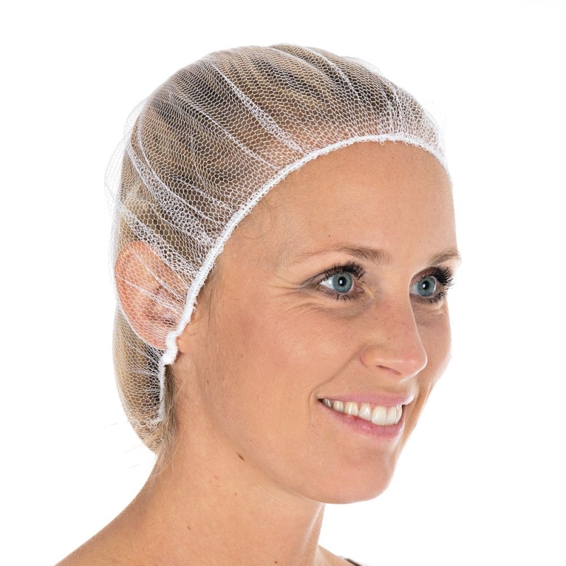 Baretthaube Honeycomb | Nylon, Farbe weiss / Grösse 60 cm