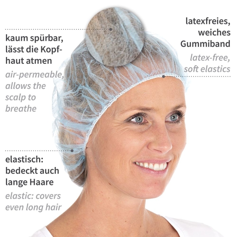 Baretthaube Bettina Light | PP, Farbe blau, Grösse 60 cm