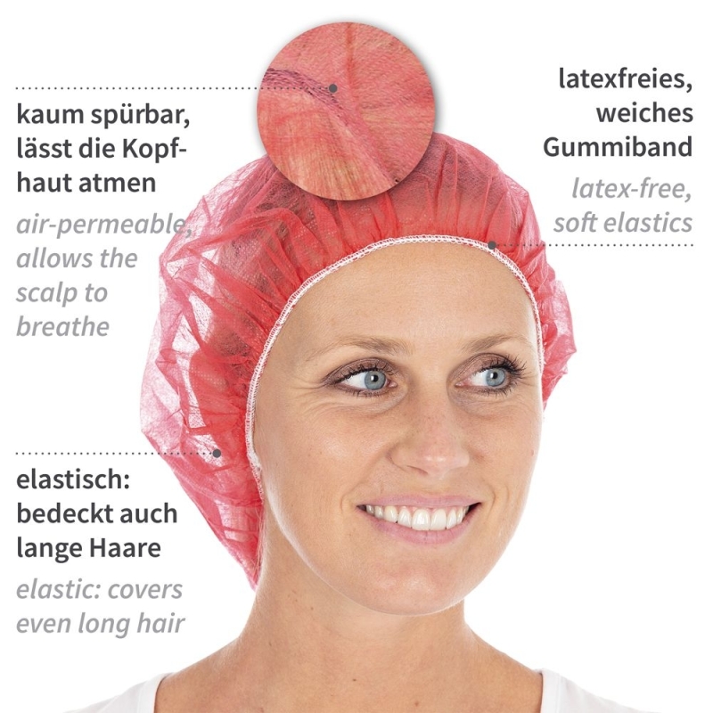 Baretthaube Bettina Light | PP, Farbe rot, Grösse 60 cm