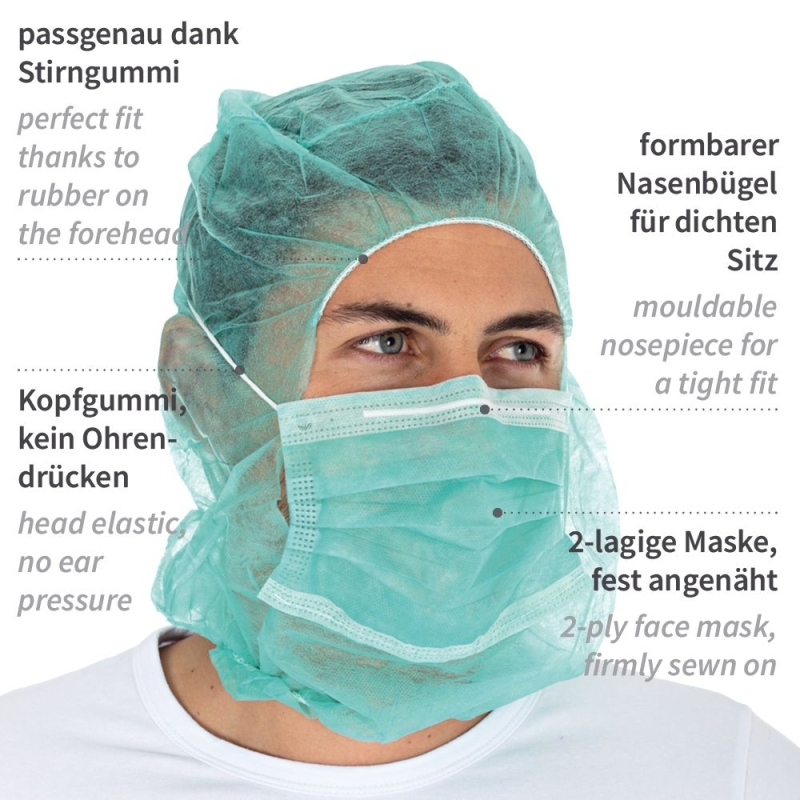 Astrohaube mit 2-lagiger Mund-Nasen-Maske / PP