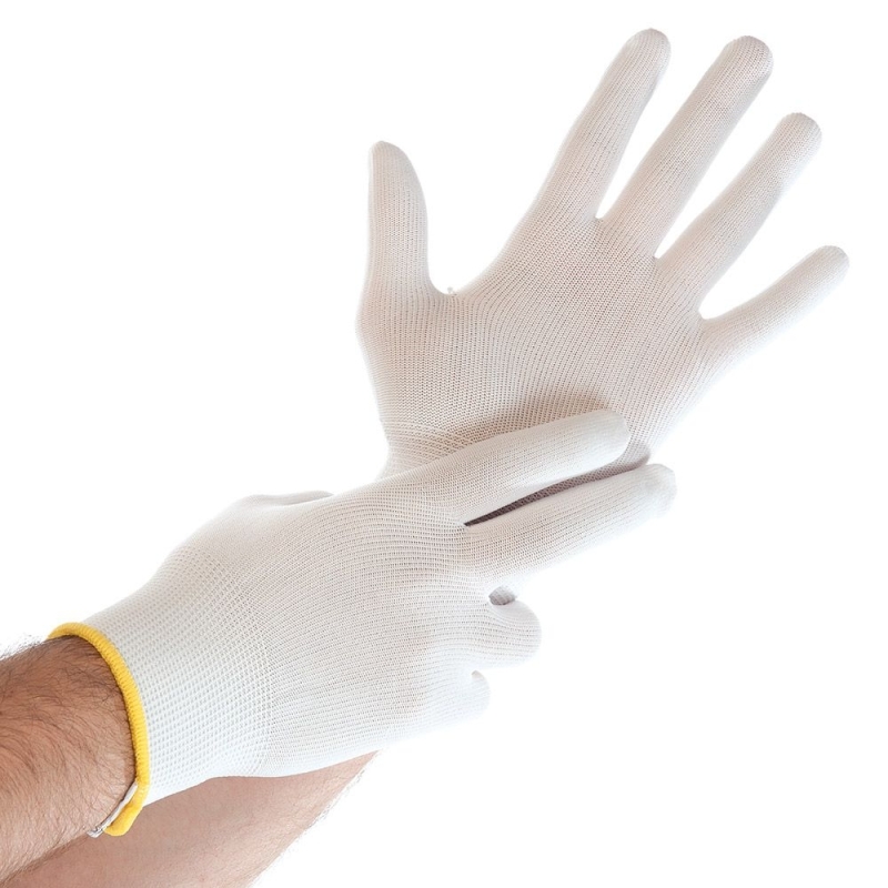 Gants en tricot fin Ultra Flex | Nylon, taille S, blanc