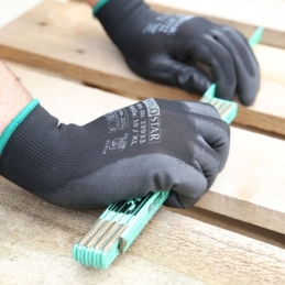 Gants en maille fine Black Ace | revêtement PU, taille L