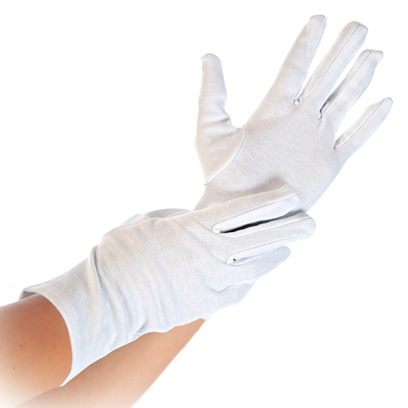 Gants en coton, blanc, taille 6/XS
