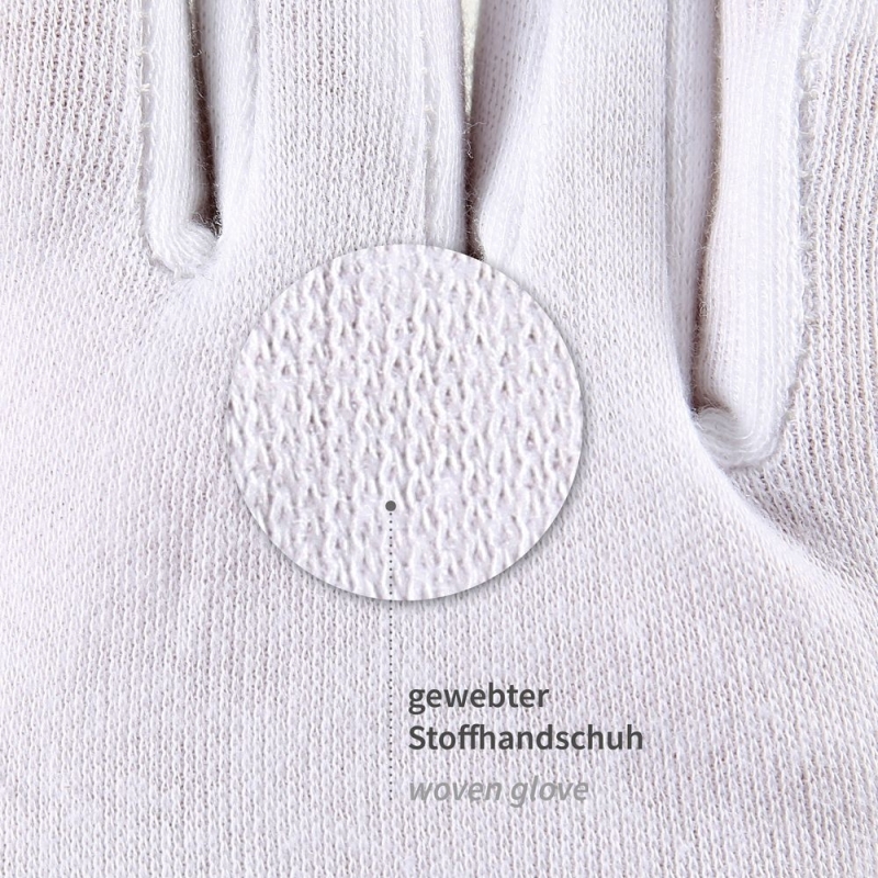 Gants en coton, blanc, taille 6/XS