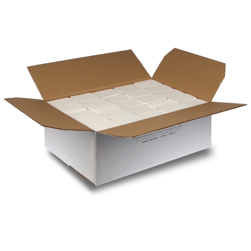 Falthandtuch Z-Falz, hochweiss, 2-lagig, ca. 210 x 240 mm