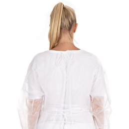 Kittel mit Armgummi | PP, Farbe weiss, Länge 140 cm, Umfang 150 cm, Grösse XXL