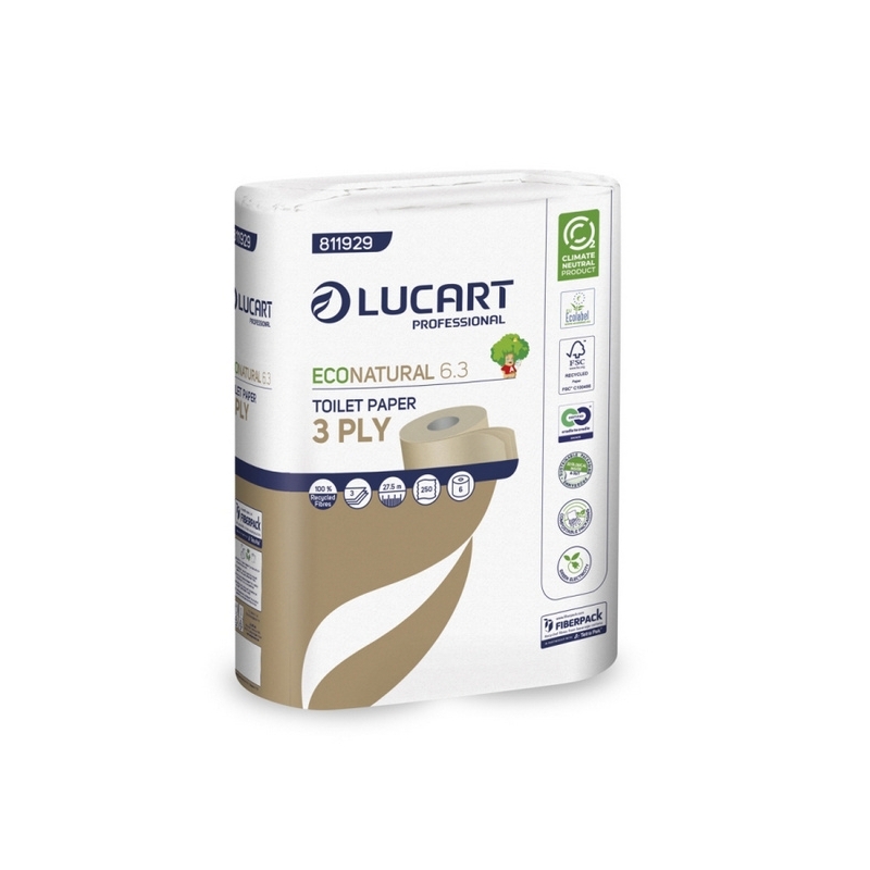 Lucart EcoNatural 6.3 Toilettenpapier Kleinrollen