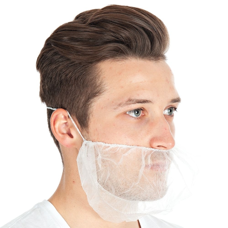 Couvre-barbe Large | PP, couleur blanc, longueur 50 cm, largeur 30 cm, taille universelle
