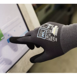 Gants en nitrile Pro ESD gris/noir, taille 8