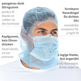 Astrohaube mit 2-lagiger Mund-Nasen-Maske / PP