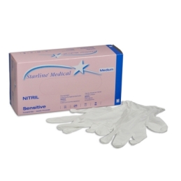 Starline Medical Sensitive Untersuchungshandschuh, weiss, puderfrei, Gr. M, 200 Stk.