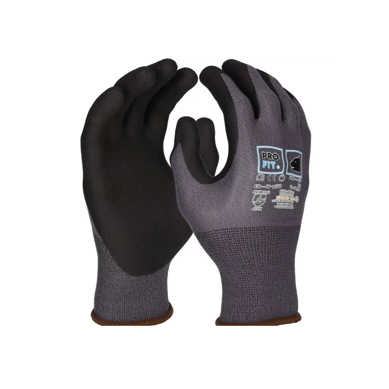 Gants en nitrile Pro ESD gris/noir, taille 9